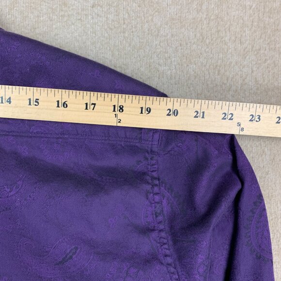 ROBERT GRAHAM SHIRT 2XL MENS BUTTON UP PURPLE PAISLEY VICTORIAN FLIP CUFF - Picture 8 of 14